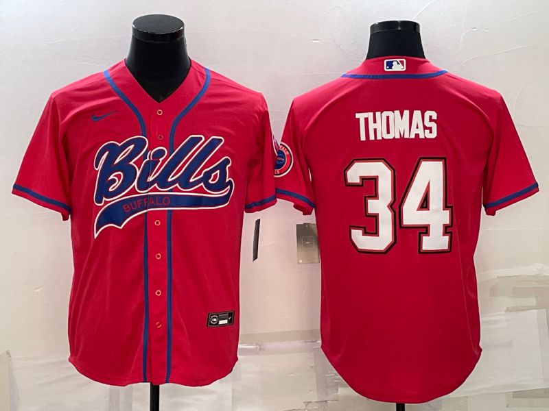 Men Buffalo Bills #34 Thomas Red 2022 Nike Co branded NFL Jerseys->washington redskins->NFL Jersey